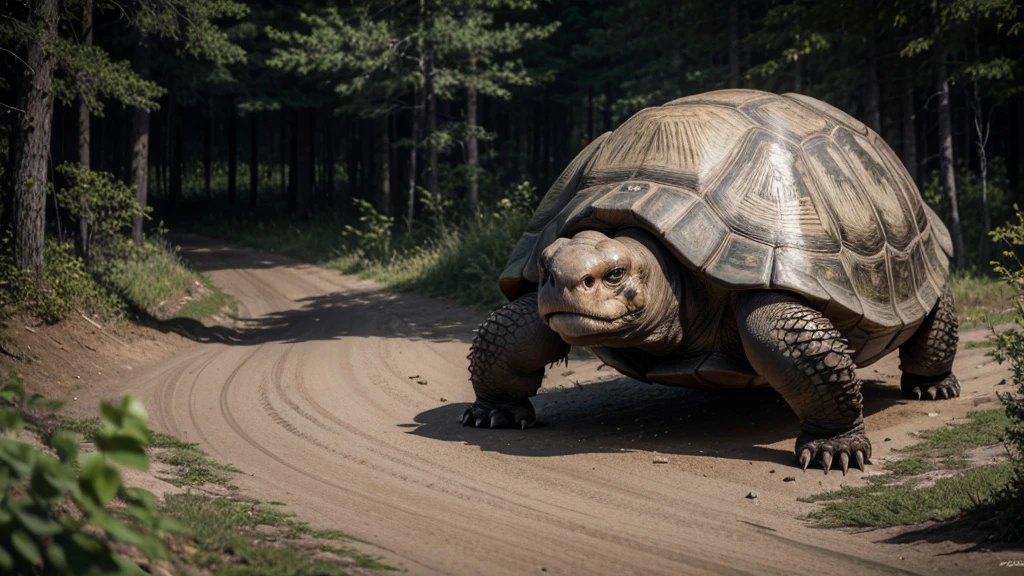 wild saber-toothed tortoise angry