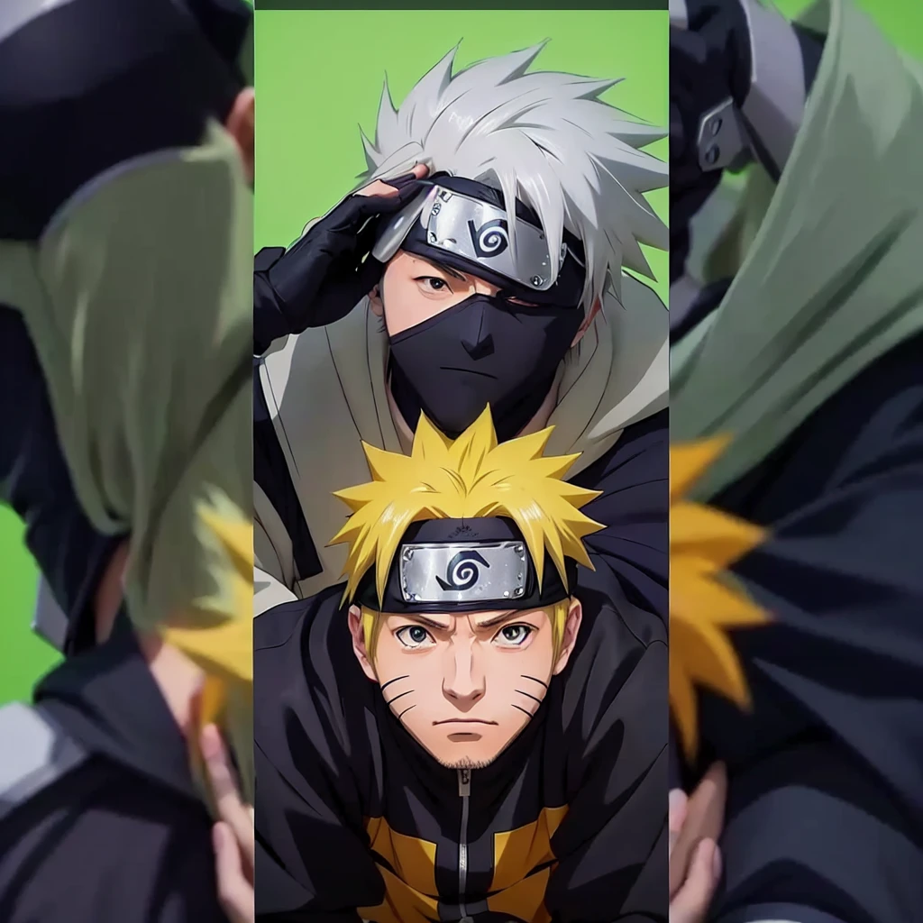 anime characters with different expressions and colors are posing for a picture, from naruto, kakashi hatake, holding a 🛡 and an 🪓, naruto artstyle, 📷 mungojerrie and rumpleteazer, in a anime masterpiece, kakashi, in anime style, anime wallaper, anime masterpiece, joker looks like naruto