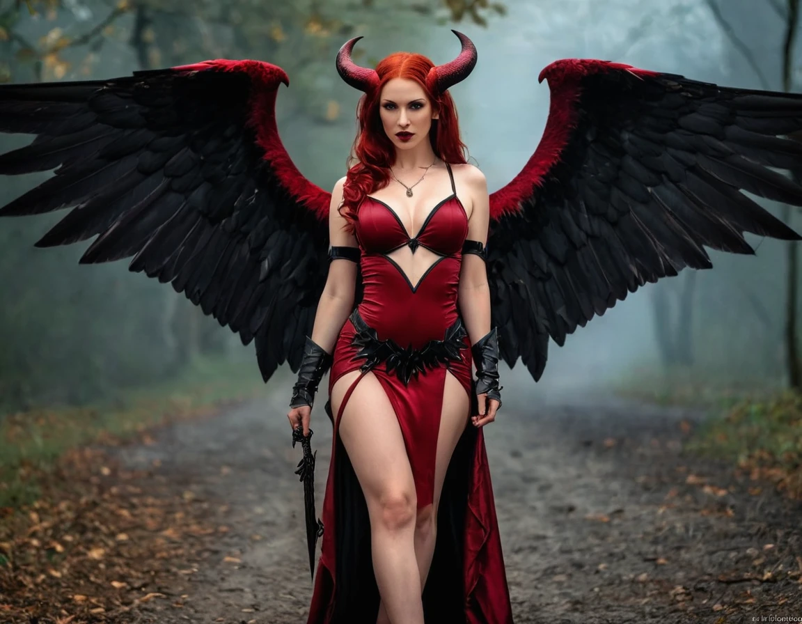 arafed naked woman with wings, naked, beautiful succubus, succubus | medieval, succubus, diablo 4 lilith, succubus in tight short dress, cinematic goddess body shot, raven winged female vampire, epic fantasy art style hd, beautiful sorceress, fantasy woman, redhead queen in heavy red armor,naked, a beautiful sorceress