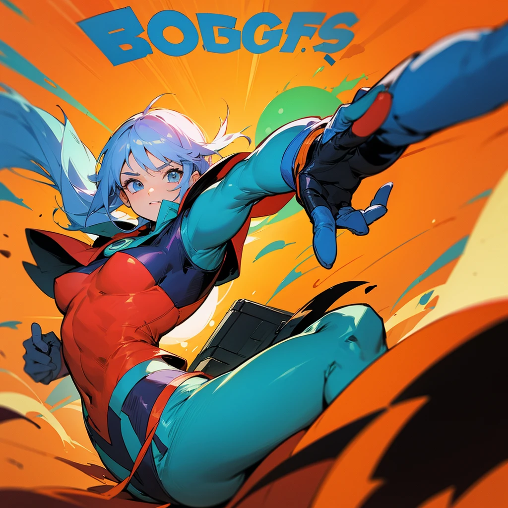 a comic book style image with no visible characters, lots of bright color