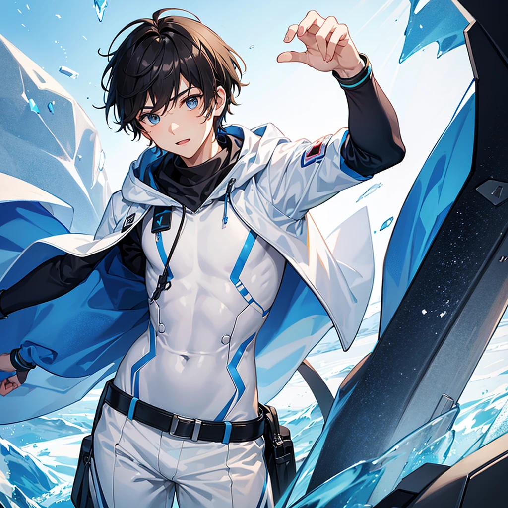 A boy in an ice suit