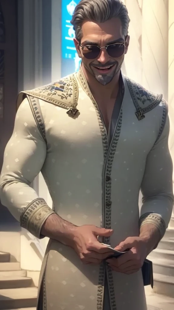 create an image of a man, holding a book in one hand and women magazine in another hand. happy face tongue out, sunglasses. In background"BAKCHOD GENTLEMEN" bold text background. Best quality DP, ultra realistic