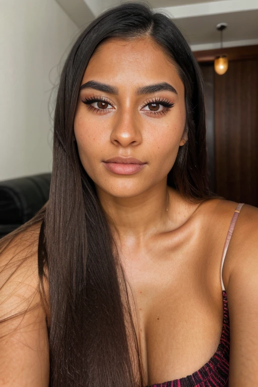 realistic detailed portrait of amaya su, 21 years old, frontal face, beautiful, brown hair, dark skin, fit, ultra-realistic, highly detailed, photorealistic, 8k, detailed eyes, sharp focus, natural lighting, warm colors, beautiful skin, perfect facial features, intricate details, seamless blending, hyper-realistic, cinematic lighting
