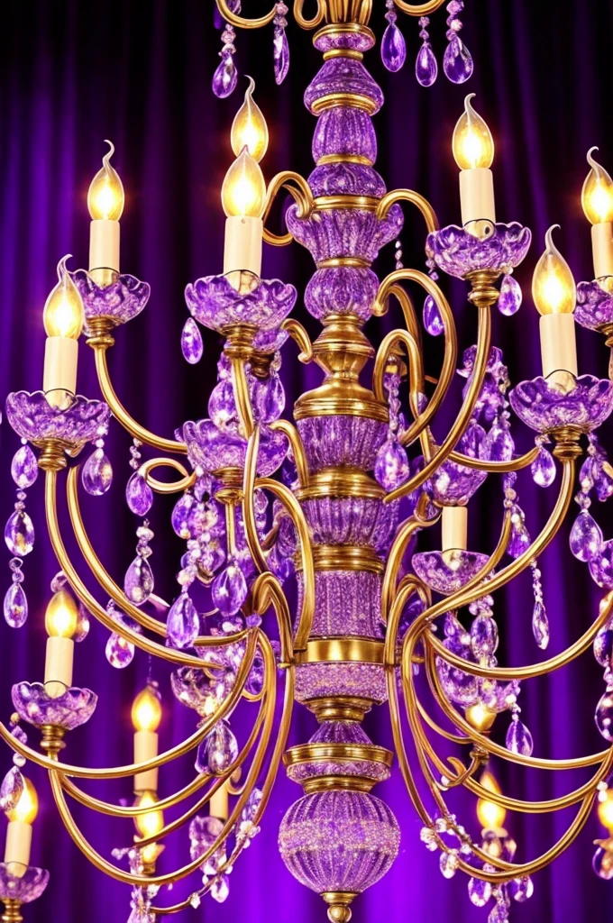 a close up of a chandelier with many purple lights, purple lights, cool purple lighting, moody lights!! intricate, glowing lights!! intricate, arabian nights inspired, blue and purle lighting, blue lights and purple lights, purple, extremely moody purple lighting, purple color lighting, beautiful lights, beautiful lit lamps, purple lighting, extremely beautiful lighting, beautiful lighting