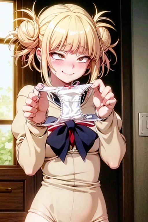 Highest quality,(Girl showing off her panties:1.3),(Beautifully detailed white panties),She looks at me teasingly.,(Sweating all over the body:1.3),(high school girl),School stairs,(Her panty is stained with cum:1.2),She is embarrassed because she is not wearing panties