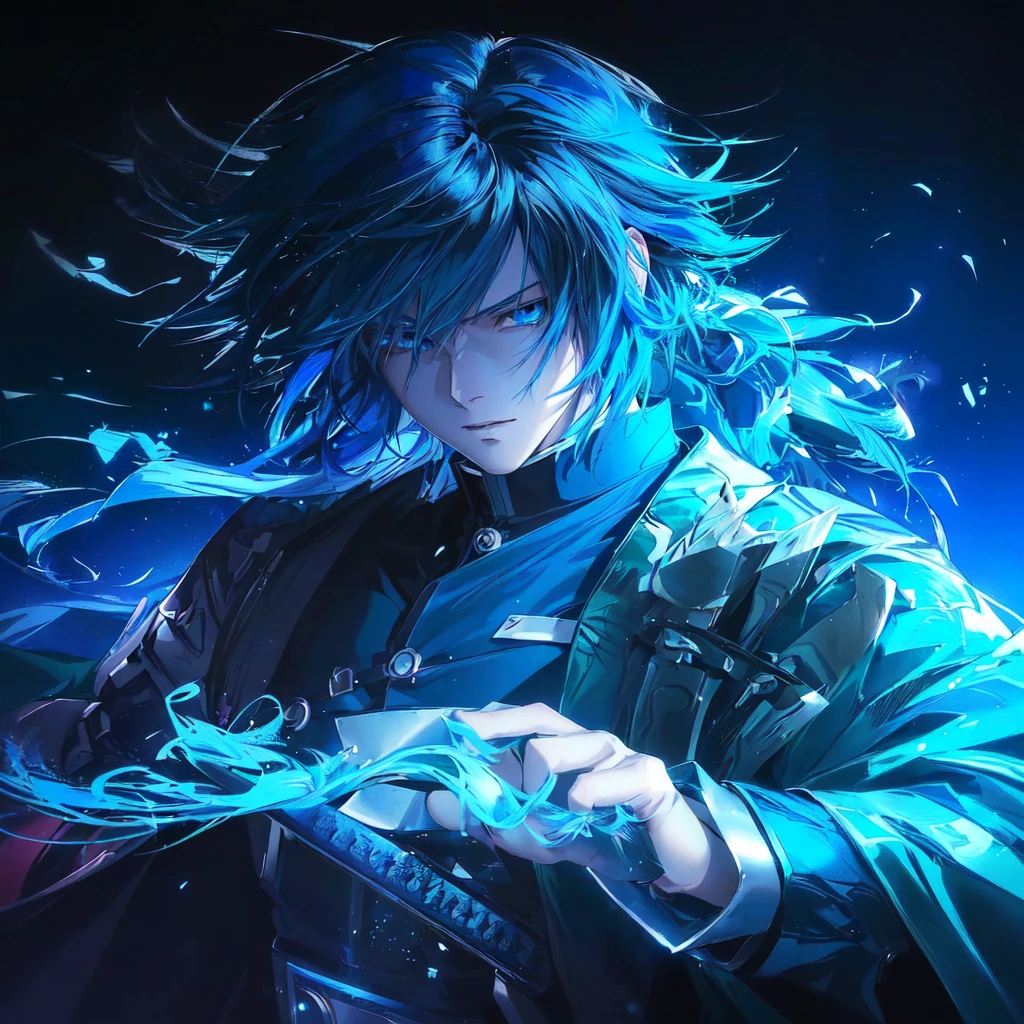anime, anime boy, blue hair, blue eyes, blue eyes, blue hair, blue eyes, blue eyes, blue hair, blue eyes, blue eyes,, badass anime 8 k, handsome guy in demon slayer art, anime style 4 k, detailed digital anime art, 4 k manga wallpaper, masamune, anime art wallpaper 8 k, anime art wallpaper 4 k
