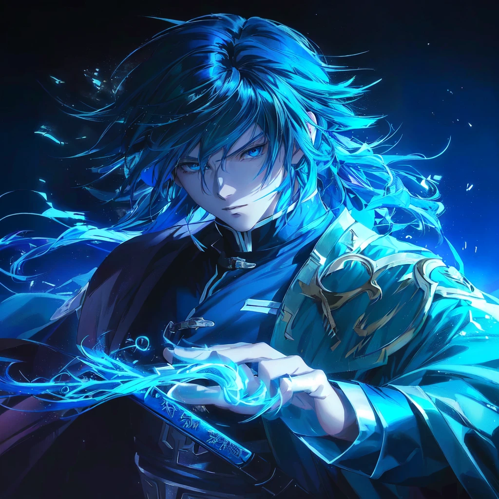anime, anime boy, blue hair, blue eyes, blue eyes, blue hair, blue eyes, blue eyes, blue hair, blue eyes, blue eyes,, badass anime 8 k, handsome guy in demon slayer art, anime style 4 k, detailed digital anime art, 4 k manga wallpaper, masamune, anime art wallpaper 8 k, anime art wallpaper 4 k