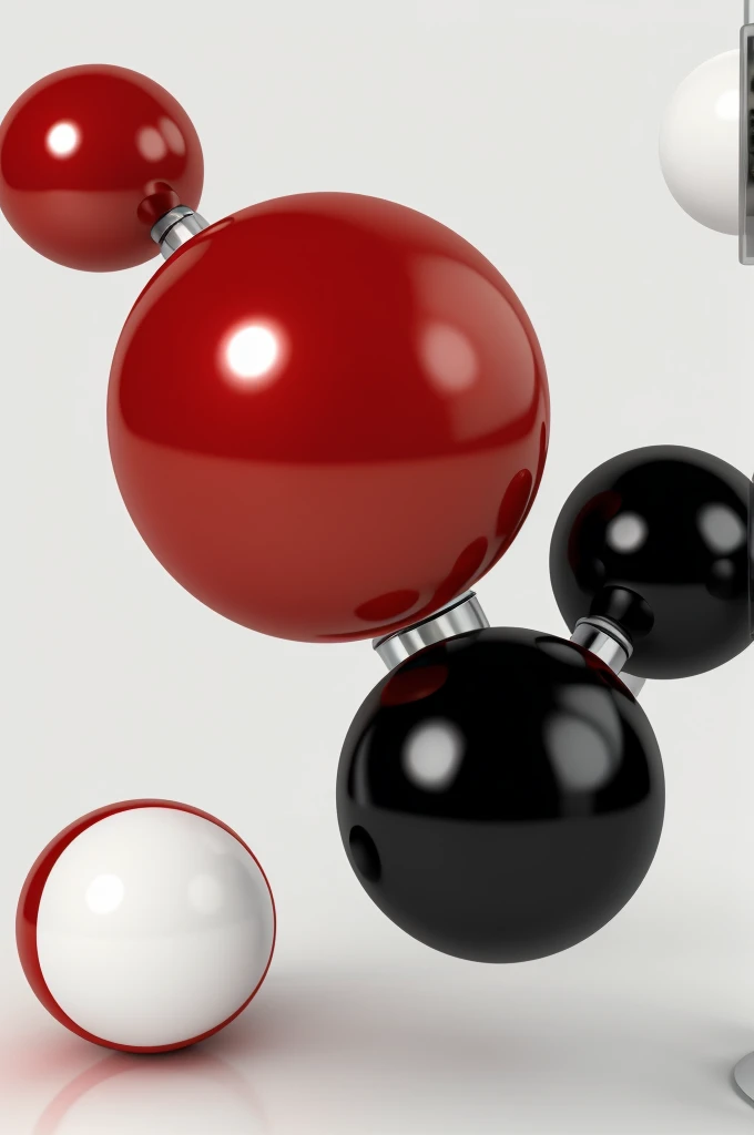 Lipid Biomolecules, with covalent chemical bonds white background and black and red balls