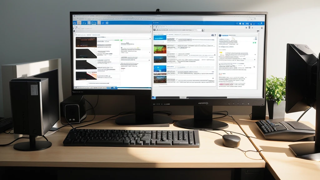 there is a computer monitor with a 16:9 resolution and keyboard on a desk with a cup of coffee, computer monitor, large computer monitor, pc screen image, computers and digital monitors, office background, computer screens, desktop computer, wide-screen, in front of a computer, a computer rendering, old computer monitor, wide screen, computer monitors