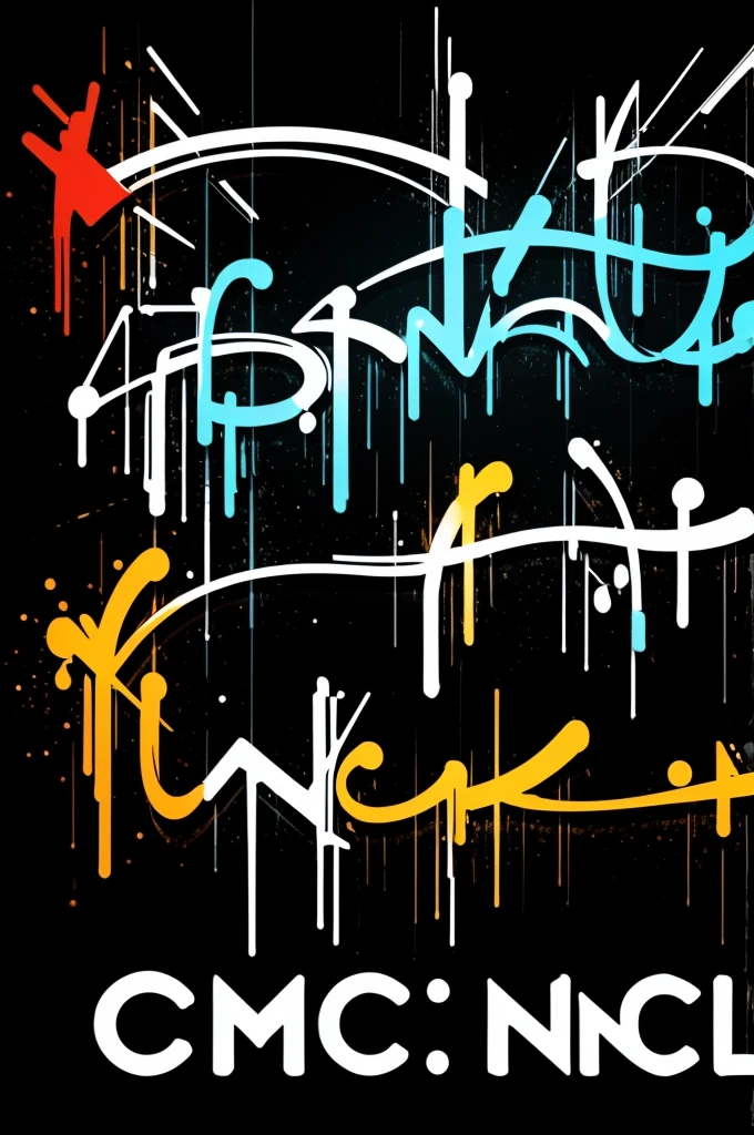 Write "Anmc" with graffiti font on black background