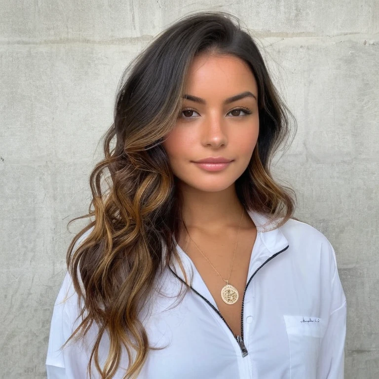 Une jeune femme cheveux ???? long légèrement ondulé, de couleur châtain foncé. Les boucles sont bien définies , encadrant son visage avec une touche naturelle et vibrante.peau claire, avec un teint légèrement doré, caractéristique des régions ensoleillées de la colombie. yeux : clairs, de couleur maron ou noir ajoutant une touche captivante à son apparence. visage : Forme ovale, avec des traits doux et harmonieux. Ses pommettes sont légèrement saillantes, et elle a un sourire craquant. âge : environ 18 ans, dégageant une aura de jeunesse et de vitalité et à l'apparence. Elle doit etre le plus réel que possible et elle doit aussi etre tres hot pour onlyfan. Elle est en vetements de sport et on voit tout son corps