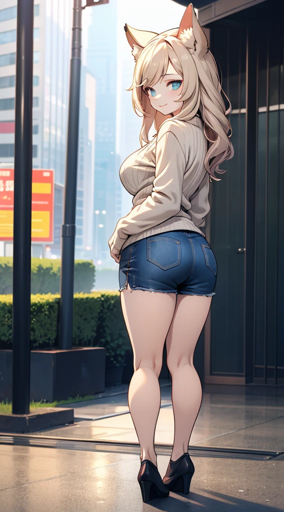 Squatting on the ground的女孩，Squatting on the ground，Cat Girl，Cat Girl，Cat ear女孩，Married Woman，Mature，Female mature，Big Ass，Fat Ass，Smile，gentle，cute，Mature，Female mature，Legs open，Legs apart，Legs apart，Lift your butt，，Standing，Pants，shorts，shorts，shorts，Big breasts，Big breasts，shorts，sweater，sweater，sweater，Cat ear，Cat&#39;s Tail，Fantasy style clothing，cosplay，Long hair，braid，Married Woman发型，sweater，Fur collar，Fluffy collar，毛绒Gloves，Gloves，毛绒Gloves，paw，毛绒绒paw，Claw