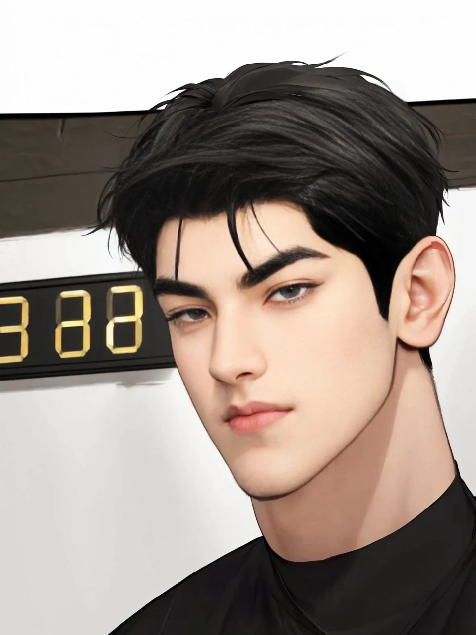 masterpiece, 1boy, adult, handsome, black hair, undercut hair, perfect face, detailed eyes and face, black eyes, clean shaved, muscular, capturing a rural atmosphere, dynamic lighting, unreal engine 5, hd picture,