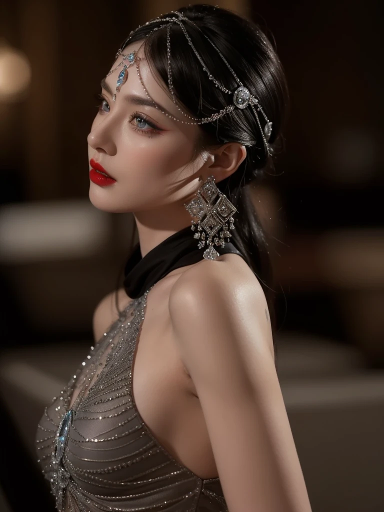 Royal Princess,Very detailed, Delicate face, stock photography , Portrait 400, F1 camera lens.6, rich and colorful, Surrealism, Realistic textures, dramatic lighting, Thin Film Still 800 (8k, original photo, better quality, masterpiece: 1.2), Very detailed, (Skin is extremely delicate: 1.2), 8k ultra high definition, DSLR camera, Soft Light, high quality.Fire Queen,blue pupils,Apply red lipstick,Have a tattoo,The tattoo is very three-dimensional,Gorgeous and intricate tattoo designs,8k 照片,Large Breasts,Dark eyeshadow,Sexy thick lips(red lipstick),Ice Princess,The facial features are very three-dimensional,Gorgeous and exquisite crystal diamond lace wedding dress,silver armor,Exquisite and gorgeous silver jewelry,Cosmic shining diamond gem,Ultra-clear portrait,Very exquisite and gorgeous jewelry,
