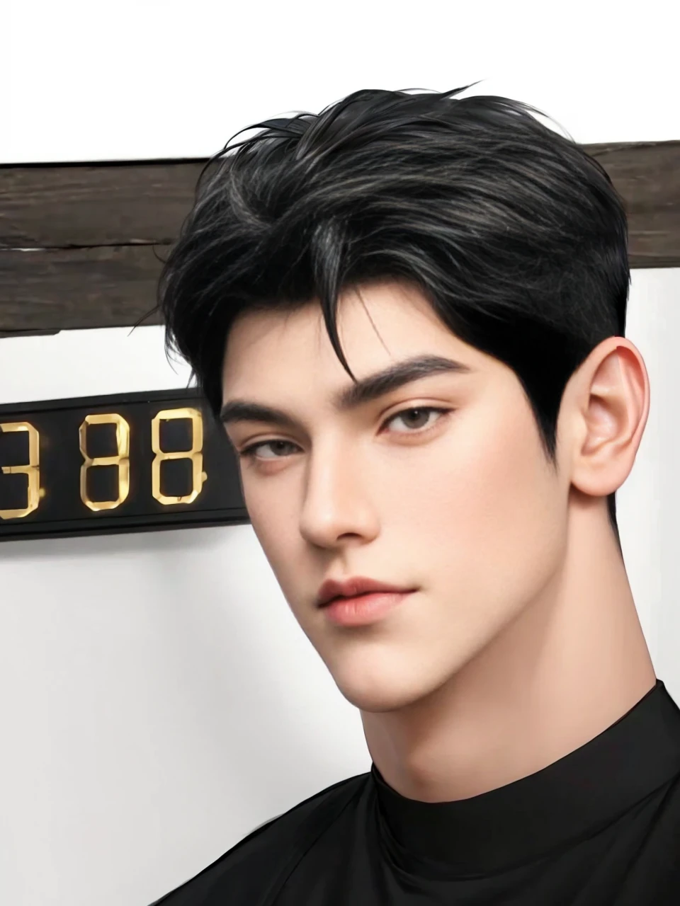 masterpiece, 1boy, adult, handsome, black hair, undercut hair, perfect face, detailed eyes and face, black eyes, clean shaved, muscular, capturing a rural atmosphere, dynamic lighting, unreal engine 5, hd picture,
