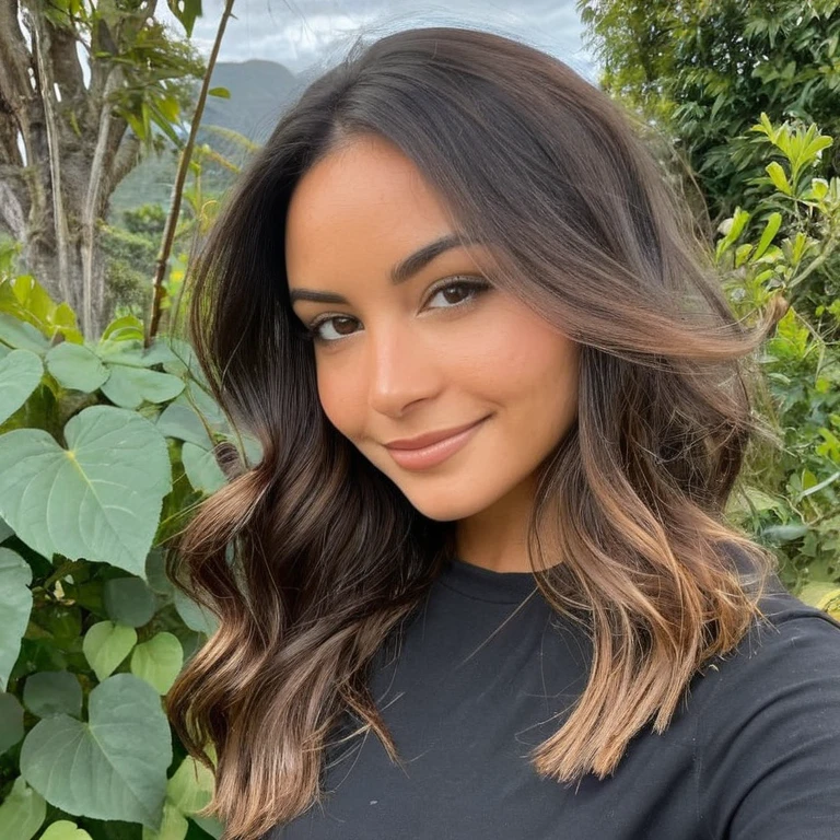 Une jeune femme cheveux noir long légèrement ondulé, de couleur châtain foncé. Les boucles sont bien définies , encadrant son visage avec une touche naturelle et vibrante.peau claire, avec un teint légèrement doré, caractéristique des régions ensoleillées de la colombie. yeux : clairs, de couleur maron ou noir ajoutant une touche captivante à son apparence. visage : Forme ovale, avec des traits doux et harmonieux. Ses pommettes sont légèrement saillantes, et elle a un sourire craquant. âge : environ 20 ans, dégageant une aura de jeunesse et de vitalité et à l'apparence la plus réel que possible. style : nue . Elle doit etre le plus réel que possible et elle doit aussi etre tres hot pour onlyfan