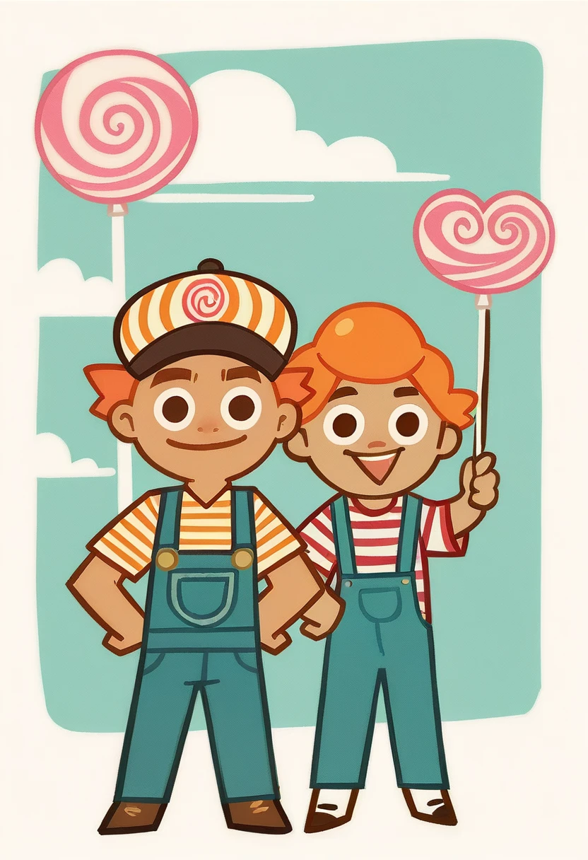 Hard  candy Male , pointer Orange  hair ,Train pilot Clothing  ,Striped shirt , pilot hat ,pants overalls 