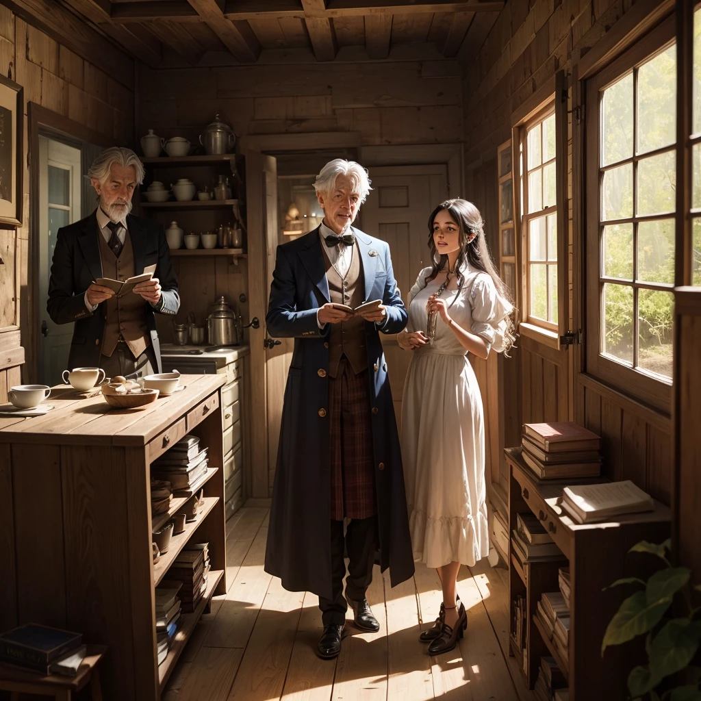 One day, she found an old cottage and met a friendly magician named Merlin.