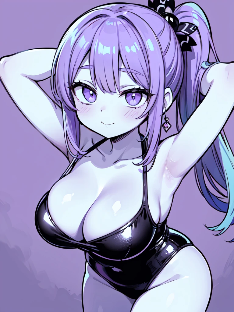 (masterpiece:1.3), (Highest quality:1.3), (Very detailed:1.2), ((cute)), cute, (Lovely), ((sexy)), ((Very detailed)), 4K, (8k), Highest quality, (beautiful), figure, Anime Style, (Bold Line:1.2), Gradation, (whole body), //, (Put your arms behind your head:1.2), Leaning forward, //, cute女の子, One girl, 16 years, (alone:1.2), Pink skin, //, Huge breasts, (Perfect Eyes:1.2), (Perfect Iris:1.2), //, Long Side Ponytail Hairstyles, turquoise hair color, (beautiful目) //, (sexual expression:1.2), (Ahegao:1.3), (Laughter), smile, //, Abstract art (School Swimsuit), //, (monochromatic (lavender) cuteゼンタングルハートパターンの背景:1.3), (Zentangle Background), Abstract Background Art