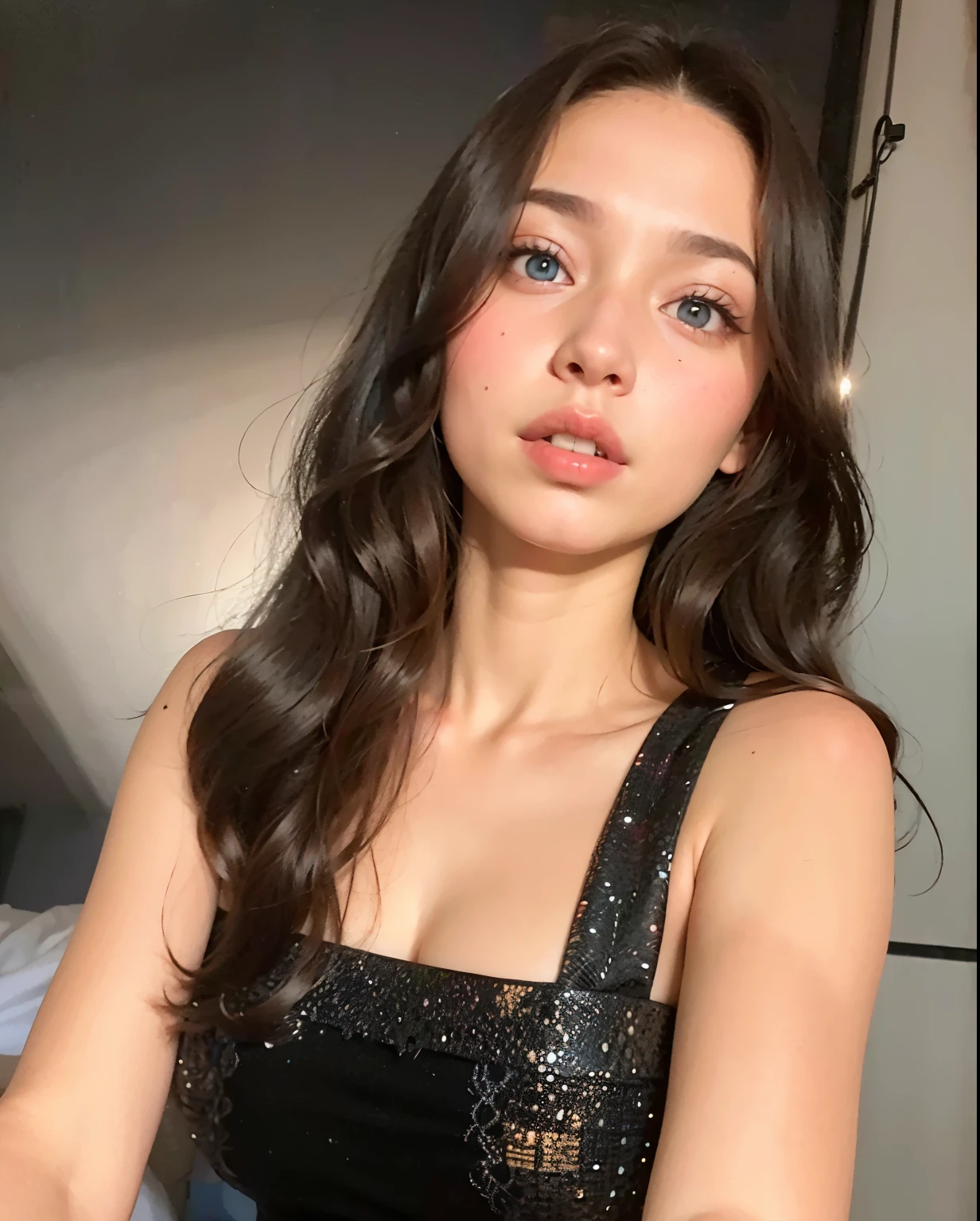 arafed woman with long dark hair posing for a picture, light blue eyes, anna nikonova aka newmilky, portrait sophie mudd, dasha taran, angelina stroganova, anastasia ovchinnikova, yelena belova, caucasian, 18 years old, style of julia razumova, instagram model, russian girlfriend, viktoria gavrilenko, big tits