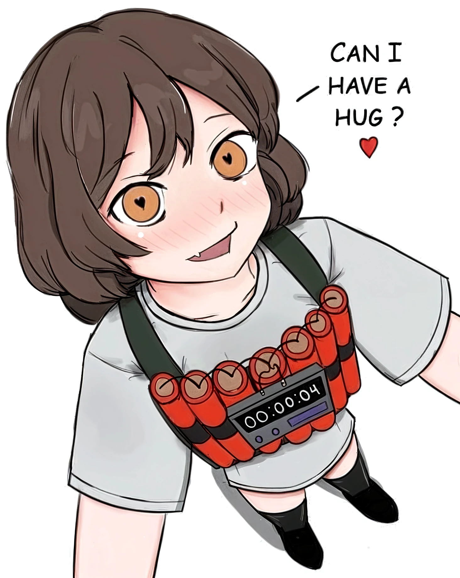Mabel Pines wearing short leather skirt and a sweater that says "y love dicks" while they throw semen on his face