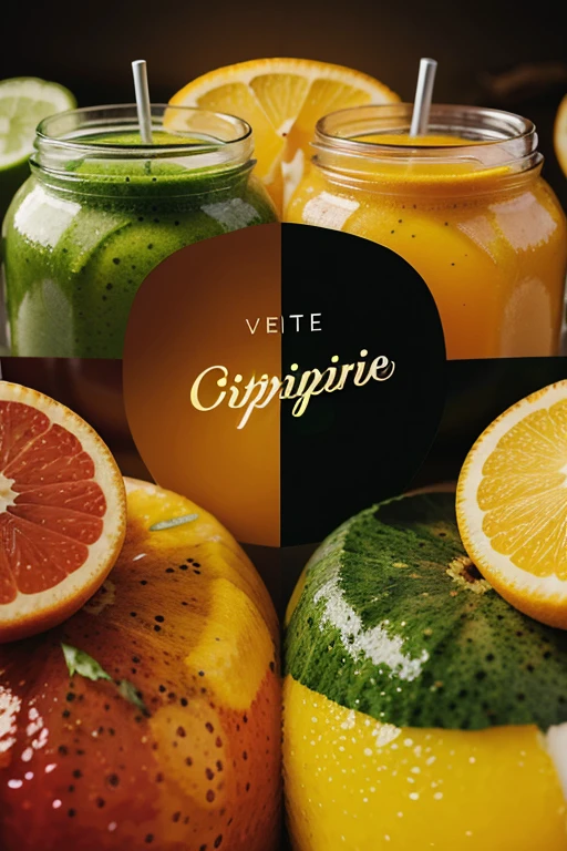 Logo for my citrus and vegetable juice business, called citrus spice , very striking and colorful