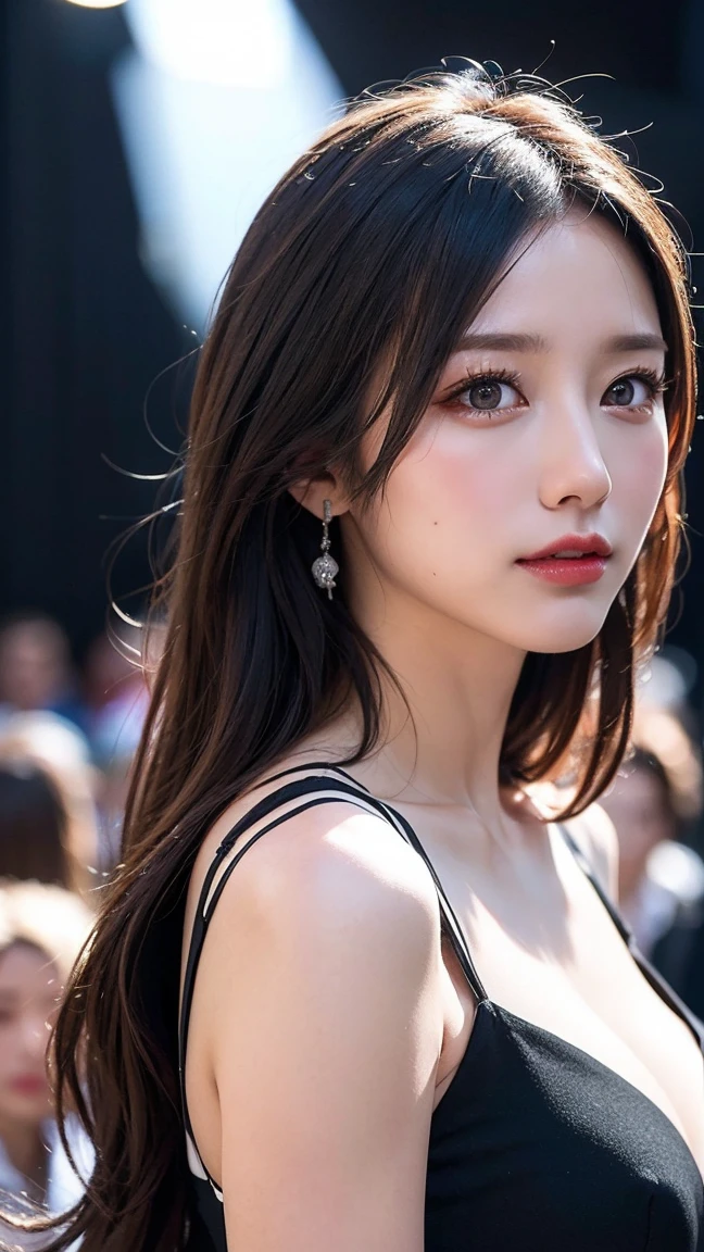 ((best quality、8K、masterpiece:1.3)),Best quality,Ultra-high resolution,(lifelike:1.4),Sexy dress,Long hair,Solo Focus,(whole body),Looking at the audience,Facing forward,close up,