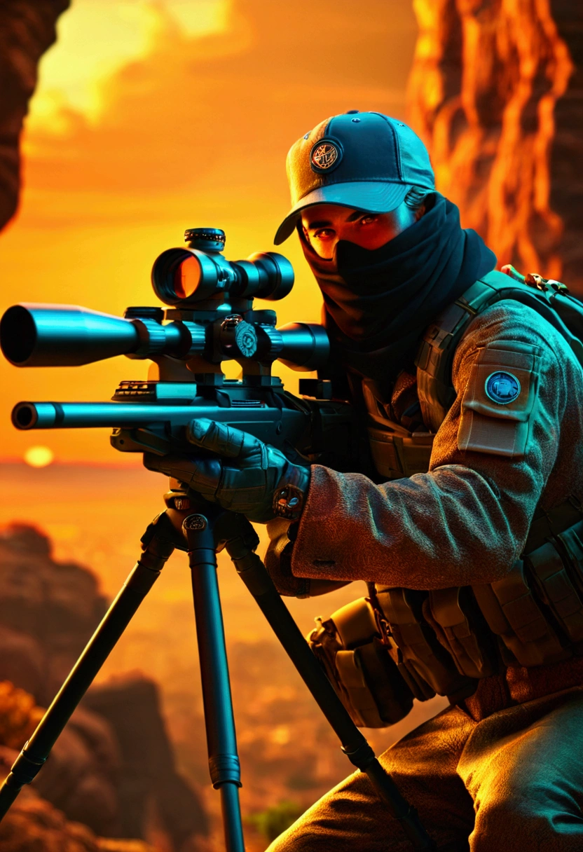 aiming Sniper, by Works_ADV, full body, cinematic still, (best quality, masterpiece), very aesthetic, perfect composition, intricate details, ultra-detailed, vivid colors