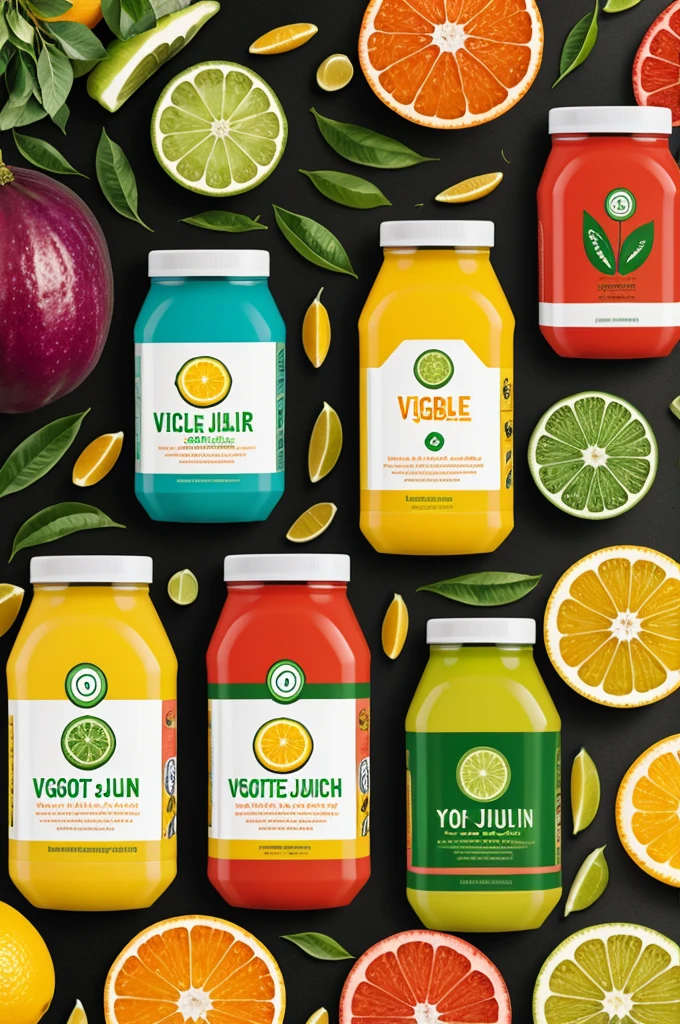 Eye-catching and colorful logos for my citrus-vegetable juice business