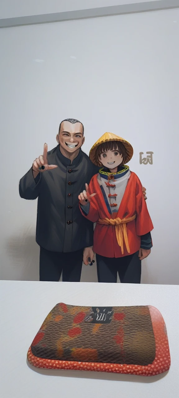 Nobara, 1girl,solo,looking at viewer,smile,short hair,bangs,brown hair,brown eyes,,jacket,upper body,teeth,grin,swept bangs,portrait,gakuran,nail,kugisaki nobara 