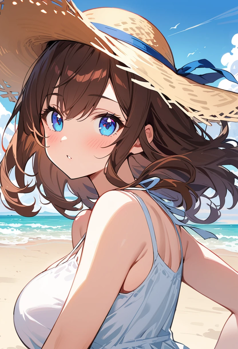 {{{nsfw}}}, {{{masterpiece}}}, {{{best quality}}}, {{ultra-detailed}}, {illustration}, {{an extremely delicate and beautiful}}, ((nude, Completely naked:1.2)), 1girl, (resna, brown hair, braid, blue eyes, medium breasts, slim body, 17 years old), breasts squeeze, smile, upper body,