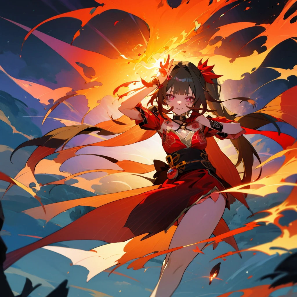 Night time, girl, forest, fire fly