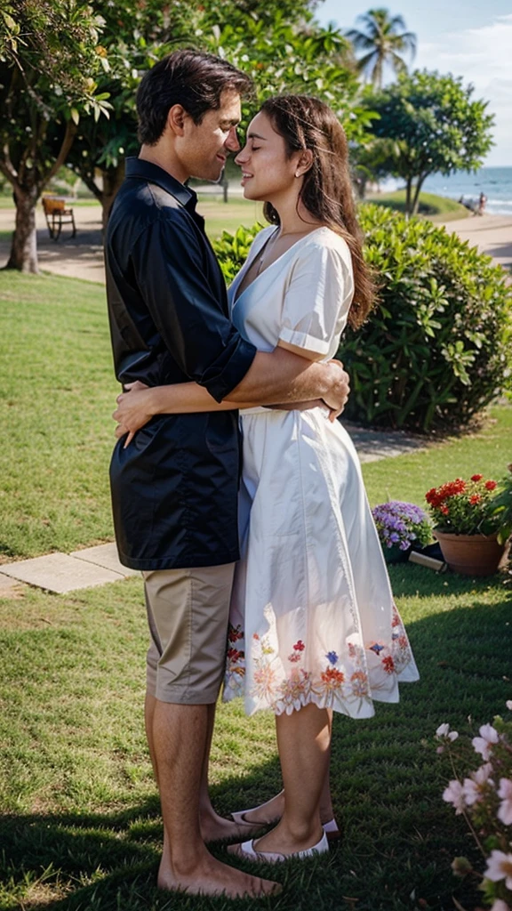 Extension of white pants, extension dress with high detail, perfect pants, perfect dress, beautiful flowers, high resolution, no bug, perfection, masterpiece.