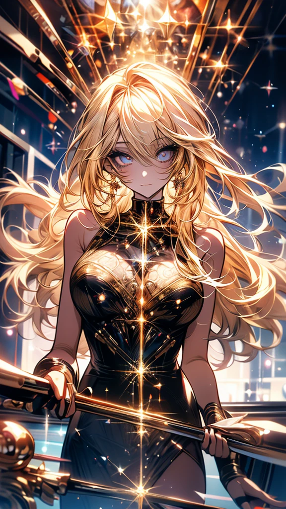 blonde hair, crystal hair, shiny hair, wet hair, multicolored eyes, Surrealism, anime, anime, 8k, super detail, UHD, masterpiece, accurate, anatomically correct, textured skin, super detail, high details, high quality, award winning, best quality, highres
"A girl representing Venus, with a theme of beauty and love. She possesses an intense passion for beauty and has exceptional charm. She has long, golden hair."