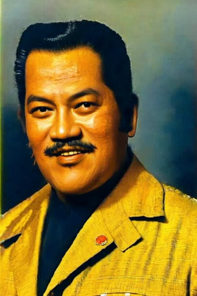 ((best quality)), ((masterpiece)), (detailed), 1 man. 3/4 portrait. masculine. handsome. big eyes. malay man. malaysia. ))((P.ramlee))