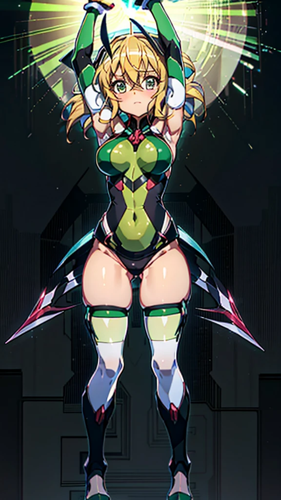 (Extremely detailed CG), (Highest quality),(whole body)，(( Squat，Spread your legs，Strike a Pose)),1 girl,alone, Akatsuki Kirika，symphogear，Perfect Face,  Glowing Skin, Glowing Skin, Wide Hips,Tight waist,Knee-high boots，Elbow Bag,1 girl, Long Hair, Big Breasts，Thick thighs，sunset，Octane，