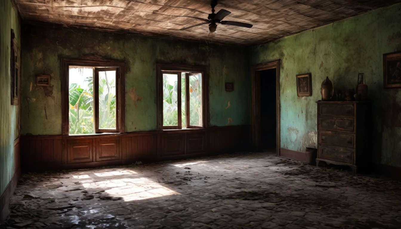 Scary horror image of an old house in the interior of Pernambuco, PICTURE REALISTIC, high resolution, 8k