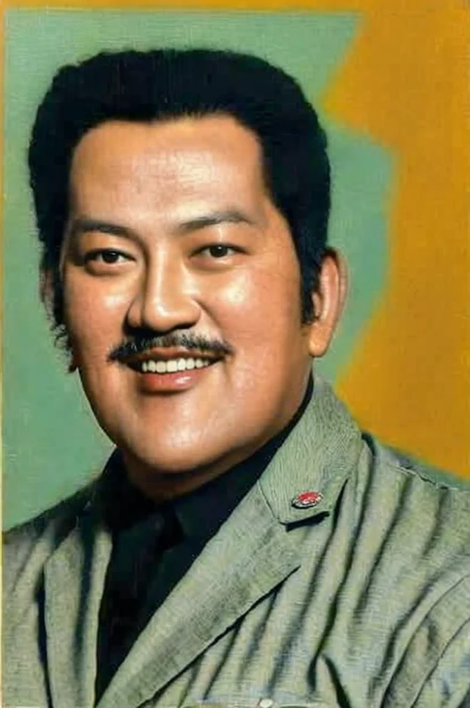 ((best quality)), ((masterpiece)), (detailed), 1 man. 3/4 portrait. masculine. handsome. big eyes. malay man. malaysia. ))((P.ramlee))