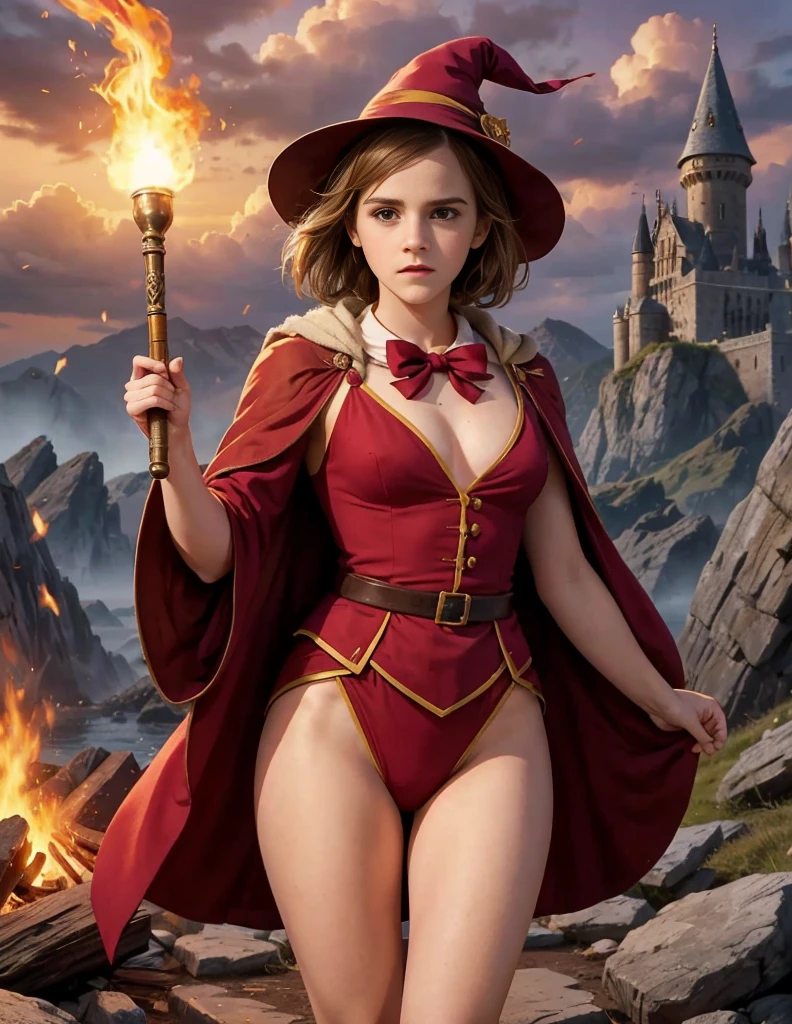 hermione granger, emma watson, nude at hogwarts, open legs, pubic hair, perfert eyes, beautiful face,  Gryffindor