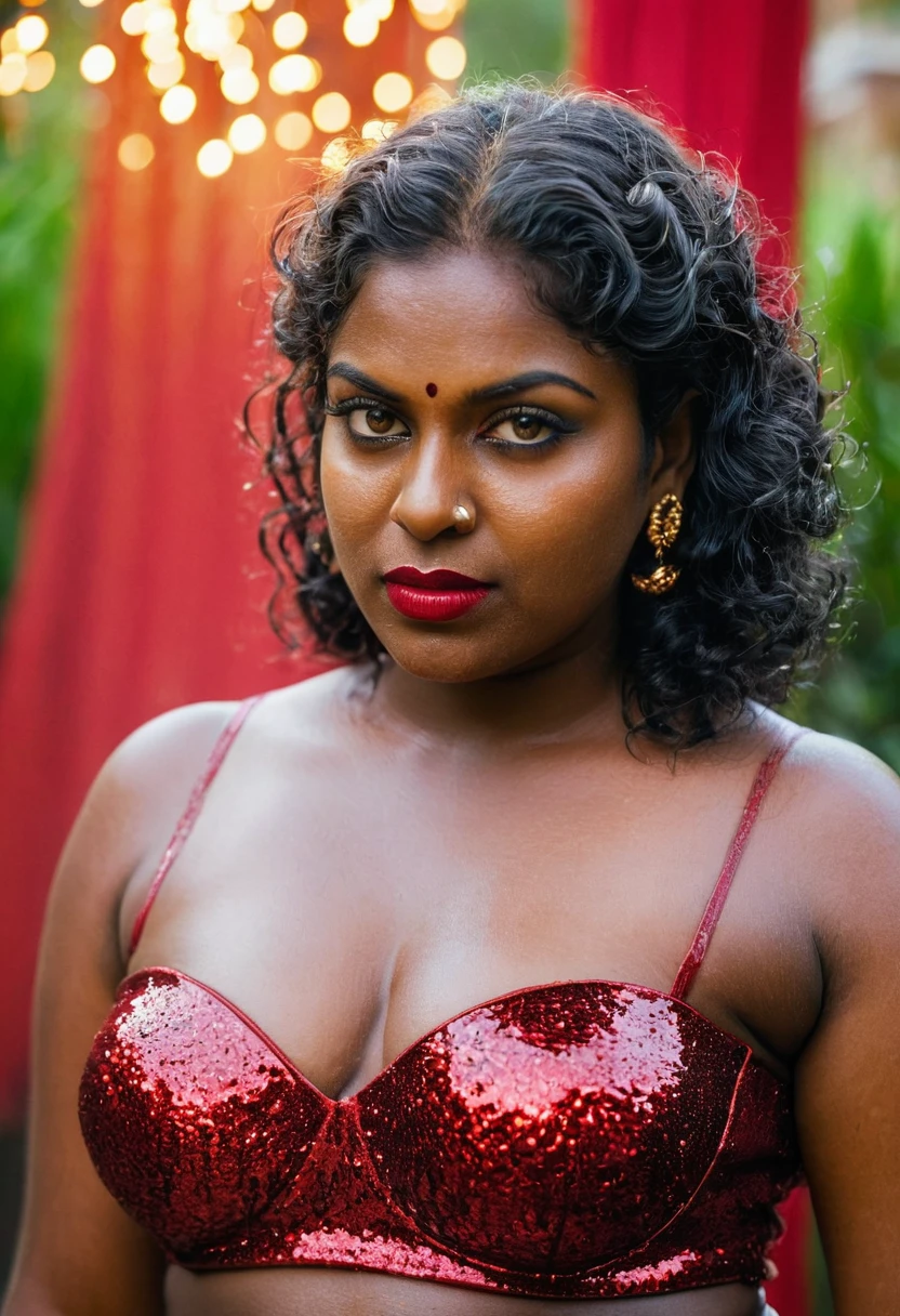 (((photo of a ancient kerala nude devil ))), (((black kali))) , (((Half Body))), (((very dark skin))), (((45 years old))), (((((very dark nipple and areola))))) (((plus size chubby tall))), (((huge busty milky wet big massive boobs))), (((nude thick thigh))), (((ancient black mini skirt))), ((black skin dark body)), (((red ornaments))), (((depth of field))), ((( flame bokeh))), (((rain))), ((( flashing light leaks))), (((divine))), photorealistic,photo, realism, Getty Images, RAW candid cinema, 16mm, colour graded portra 400 film, remarkable colour, ultra realistic, textured skin, remarkable detailed pupils, realistic dull skin noise, visible skin detail, skin fuzz, dry skin, shot with cinematic,light leaks, RAW Image, DOF, depth of field,bokeh