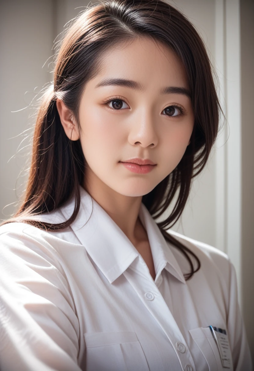 8k, raw photo, best quality, masterpiece, realistic, photo realistic, clear, professional lighting, beautiful face, best quality,ultra high res, realistic japanese beautiful, Super detailed, 1girl, indoor, perspective