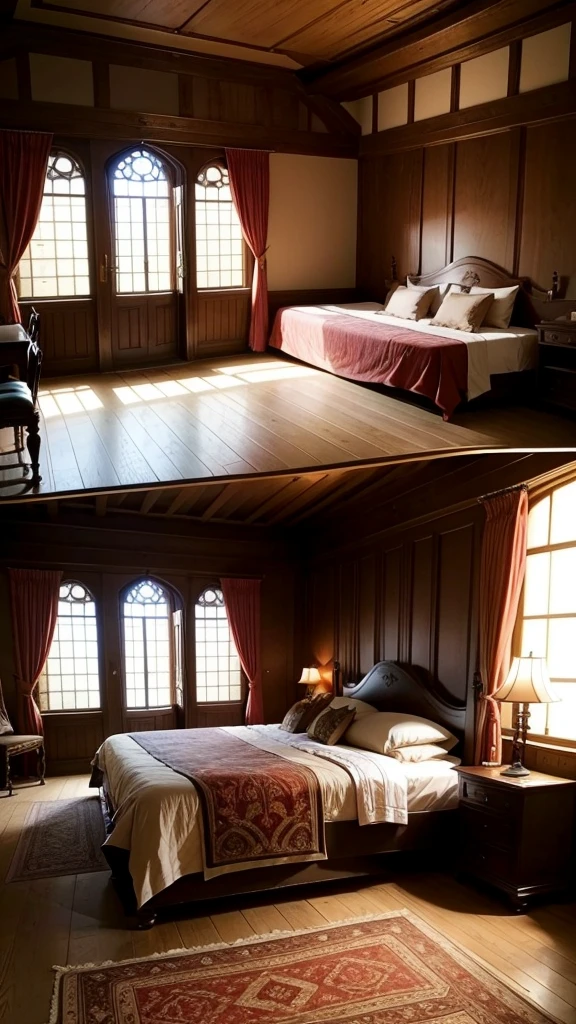 Medieval luxury bedroom、Completely、