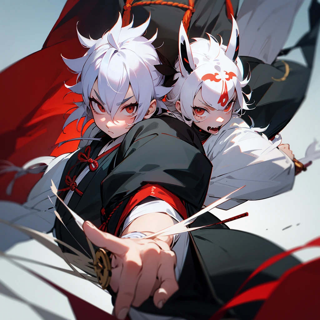 Inosuke without mask. Amazing. With swords