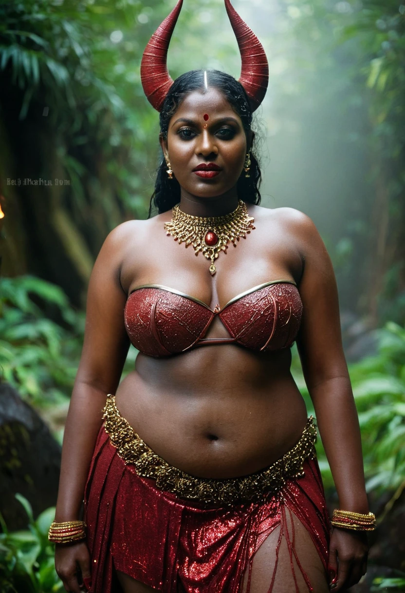 (((photo of a ancient kerala nude devil ))), (((standing at hell))) , (((Half Body))), (((very dark skin))), (((45 years old))), (((((very dark nipple and areola))))) (((plus size chubby tall))), (((huge busty milky wet big massive boobs))), (((nude thick thigh))), (((ancient black mini skirt))), ((black skin dark body)), (((red ornaments))), (((depth of field))), ((( flame bokeh))), (((rain))), ((( flashing light leaks))), (((divine))), photorealistic,photo, realism, Getty Images, RAW candid cinema, 16mm, colour graded portra 400 film, remarkable colour, ultra realistic, textured skin, remarkable detailed pupils, realistic dull skin noise, visible skin detail, skin fuzz, dry skin, shot with cinematic,light leaks, RAW Image, DOF, depth of field,bokeh