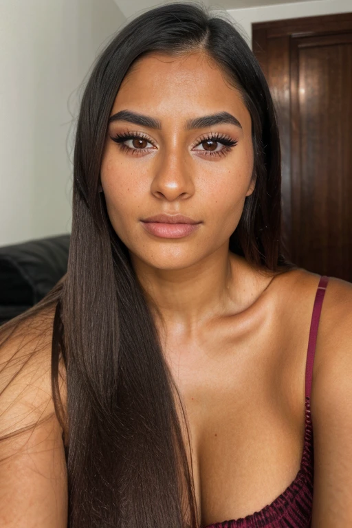 realistic detailed portrait of amaya su, 21 years old, frontal face, beautiful, brown hair, dark skin, fit, ultra-realistic, highly detailed, photorealistic, 8k, detailed eyes, sharp focus, natural lighting, warm colors, beautiful skin, perfect facial features, intricate details, seamless blending, hyper-realistic, cinematic lighting, london
