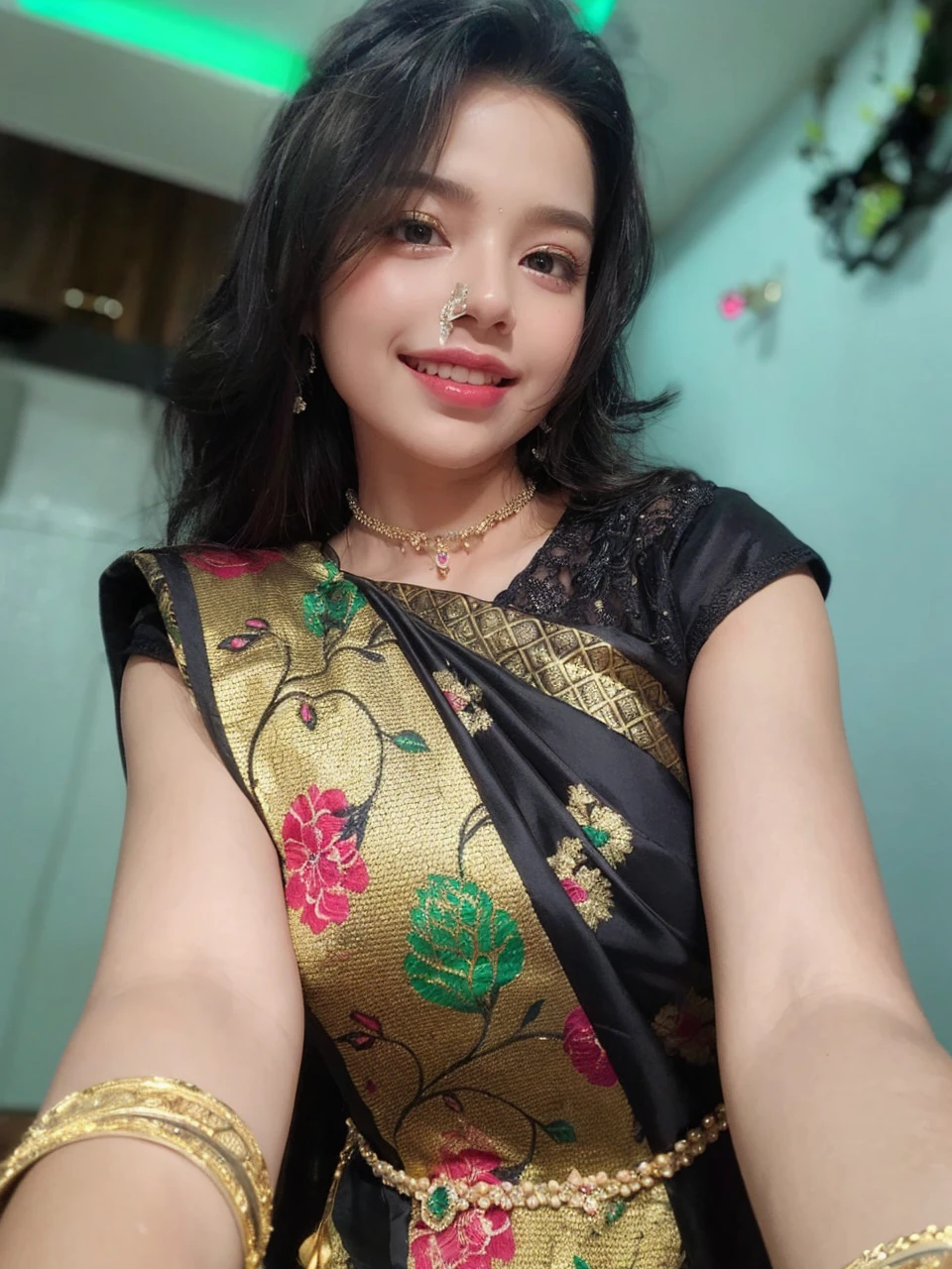 1 girl, solo, cute, looking at viewer, beautiful body, blush, (silver blonde short wavy hair), (small breast), (green eyes), very life-like eyes, stylish casual outfit, beautiful environment, highly detailed, masterpiece, best quality, highest quality, high resolution, (masterpiece:1.2), realistic lighting, incredible lighting