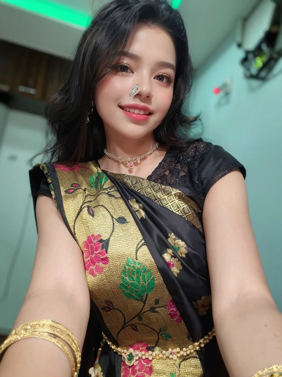 1 girl, solo, cute, looking at viewer, beautiful body, blush, (silver blonde short wavy hair), (small breast), (green eyes), very life-like eyes, stylish casual outfit, beautiful environment, highly detailed, masterpiece, best quality, highest quality, high resolution, (masterpiece:1.2), realistic lighting, incredible lighting