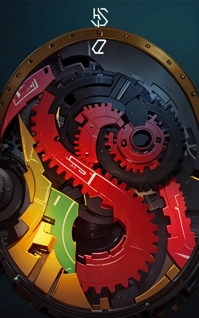 add more gears with silver colors and give the cracks a more broken look