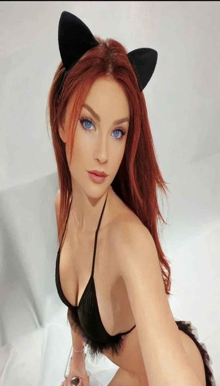 Make your face realistic, with blue eyes