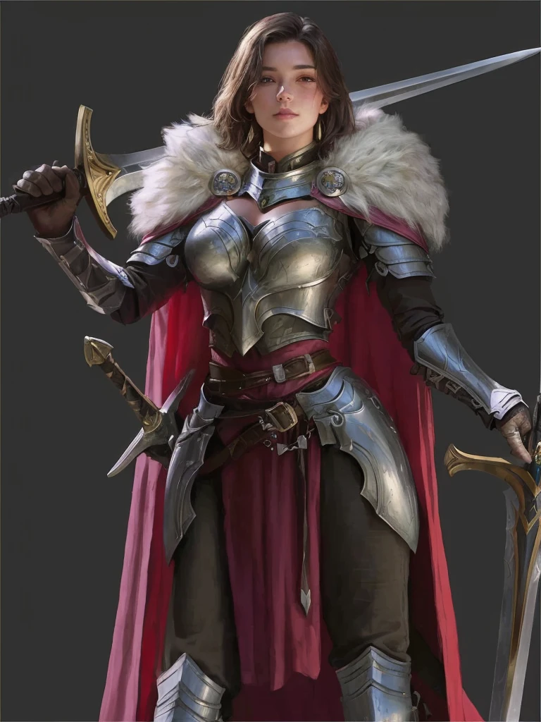 One is wearing armor、Close-up of woman holding sword, portrait of Female Paladin, Female Paladin, Female Knight, Fantasy Paladin Woman, picture of Female Paladin, Female Warrior, north adult Female Warrior, gorgeous Female Paladin, Portrait of a Knight Woman, north Female Warrior, Hero fantasy character concept, beautiful Female Knight, of a beautiful Female Knight, Breast enlargement